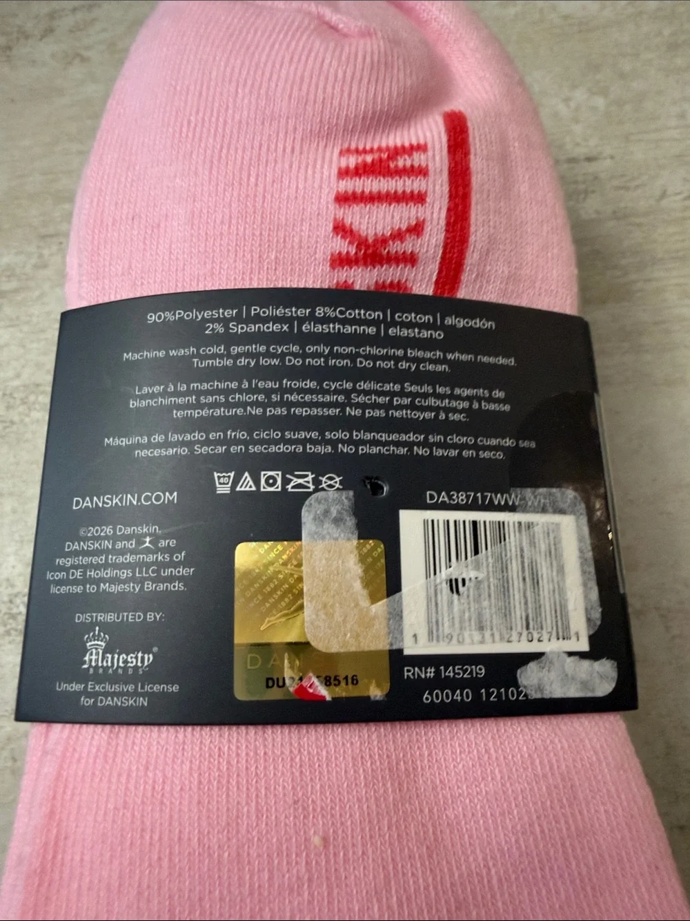 Danskin No-Show Athletic Socks in White, Pink, grey colors with trim